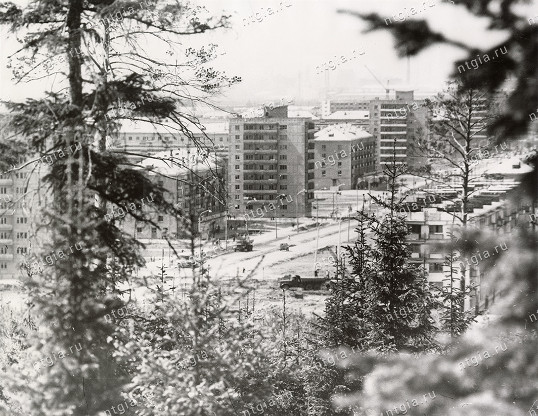 Вид на Ленинградский проспект со стороны Пихтовых гор. 1975 г. (НТГИА. Ф.587.Оп.1.Д.143)